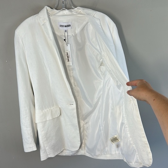 NWT Steve Madden On The Edge White Linen Blazer Size XS - Picture 16 of 16